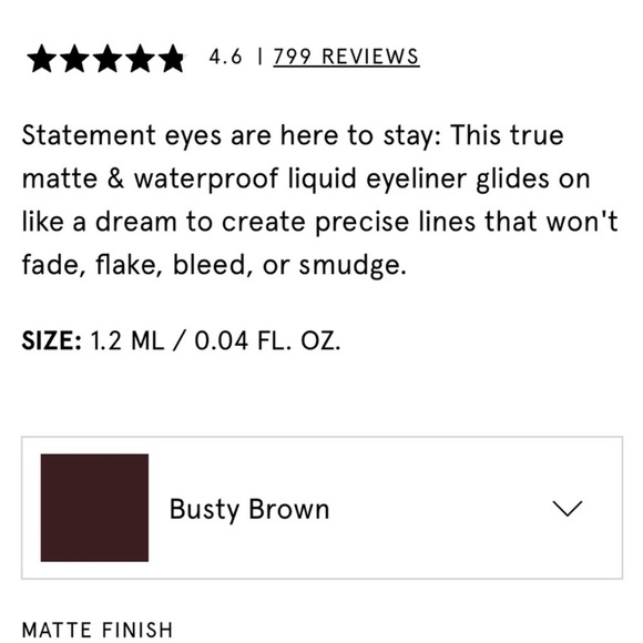 ONE/SIZE Point Made Waterproof Liquid Liner - Busty Brown - NEW - Picture 2 of 8